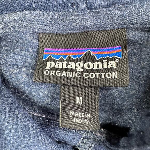 Patagonia Hoodie Womens Medium Stone Blue Fisherfox Ahnya Organic Cotton Outdoor - Picture 4 of 9